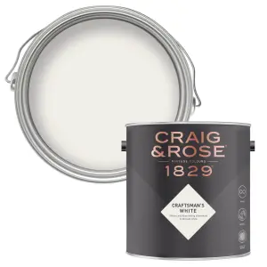 Craig & Rose 1829 Craftsman's White Chalky Emulsion paint, 2.5L