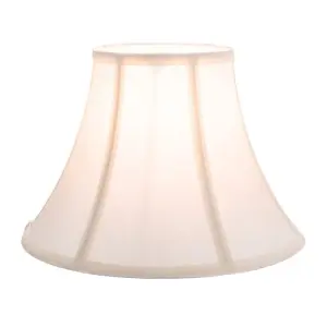 Traditional Empire Shaped 12 Inch Lamp Shade in Rich Silky Cream Cotton Fabric