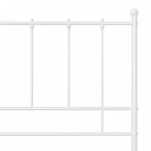 Berkfield Bed Frame White Metal 140x200 cm