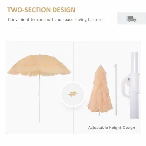 Garden Patio Hawaii Beach Sun Umbrella Sunshade Outdoor Folding Tilting Parasol