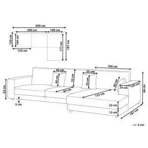 Corner Sofa LOFOTEN Off-White Fabric Left Hand