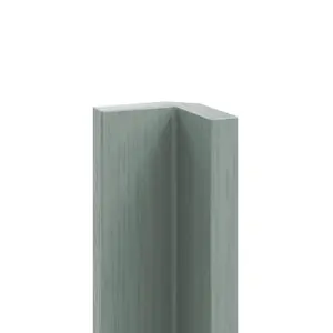 GoodHome Alpinia Matt Green Painted Wood Effect Shaker Matt green wood effect Tall Wall corner post, (W)59mm