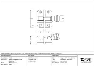 From The Anvil Polished Chrome Prestbury Brighton Fastener (Radiused)