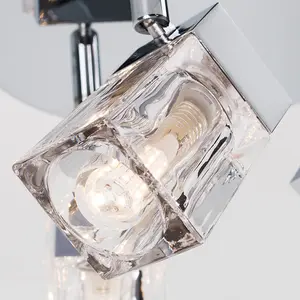 ValueLights Ritz Modern Chrome Ice Cube 3 Way IP44 Rated Bathroom Ceiling Light Spotlight