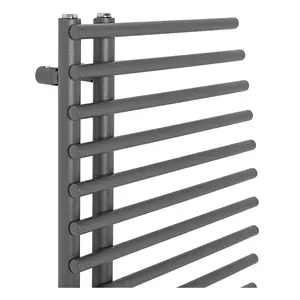 Right Radiators 1000x550 mm Bathroom Curved Heated Towel Rail Radiator Designer Warmer Rads Anthracite