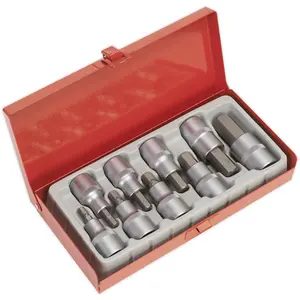 9 Piece Ball-End Hex Socket Bit Set - Durable 1/2 Inch Drive for All Your Needs