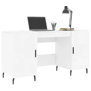 Berkfield Desk White 140x50x75 cm Engineered Wood