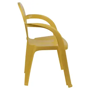 50cm Height 6 Pcs Yellow Coloured Stackable Plastic Chairs for Kids Party Play Set