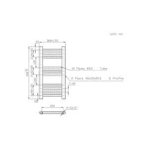 Rinse Bathrooms Prefilled Electric Thermostatic Heated Towel Rail Bathroom Radiator Straight with 200W Timer Chrome 600x300mm