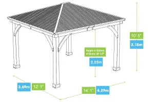 Meridian Gazebo 14ft x 12ft (4.3 x 3.7m)