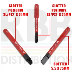 Wiha SlimBits Screwdriver Slotted PZ Bit Holder Slimvario VDE Electrician 43449