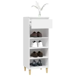 Berkfield Shoe Cabinet White 40x36x105 cm Engineered Wood