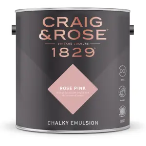 Craig & Rose 1829 Rose Pink Chalky Emulsion paint, 2.5L