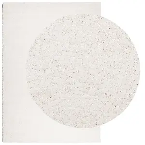 Shaggy Rug PAMPLONA High Pile Modern Cream 140x200 cm