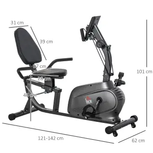 HOMCOM Exercise Training Stationary Cycling Bike w/ LCD Monitor & Pad Holder