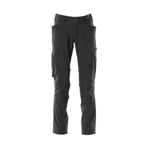 Mascot Accelerate Stretch Trousers with Kneepad Pockets - Black   (28.5) (Leg Length - Regular)