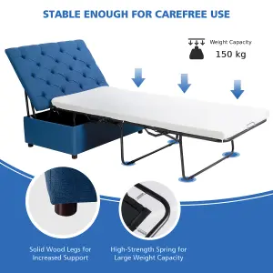 Costway 2-in-1 Convertible Sofa Bed Folding Ottoman Sleeper Space Saving Couch Lounger