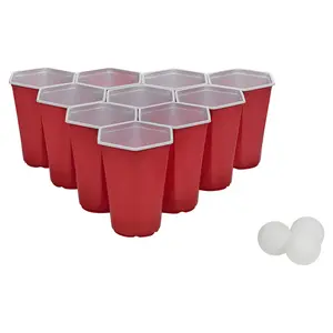 URBNLIVING 31cm Height 30Pcs beverage Pong Set Hexagonal Shape Cups Party consume Game With Balls