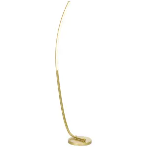 HOMCOM Floor Lamp with LED Strip, Standing Lamp for Living Room, Gold Tone