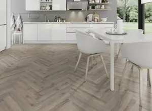 Lignum Fusion Twelve Premium Herringbone 12mm - Volcanic Oak - Laminate Flooring - 1.92m² Pack