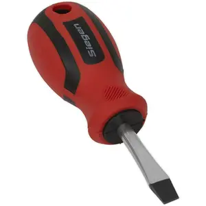 Premium Slotted Screwdriver 6 x 38mm with Soft Grip Handle and Chrome Vanadium Shaft