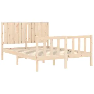 Berkfield Bed Frame with Headboard 140x190 cm Solid Wood