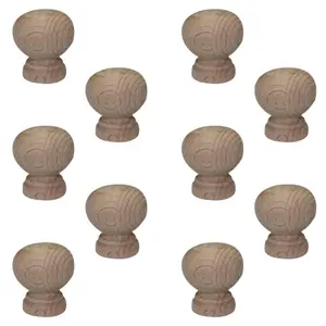 Brass, steel & wire Round Furniture Knob (Dia)30mm, Pack of 10