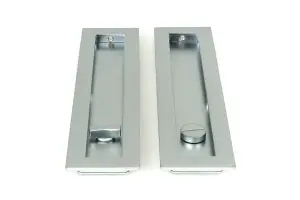 From The Anvil Satin Chrome 250mm Plain Rectangular Pull - Privacy Set