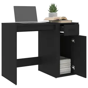 Berkfield Desk Black 100x49x75 cm Engineered Wood