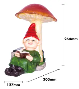 Garden Outdoor Solar Powered Light Up Gnome Mushroom Ornament Decoration