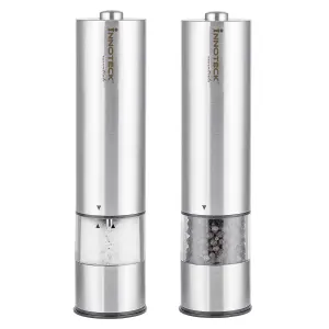 Innoteck Essentials Stainless Steel Electric Salt & Pepper Mill Set - Silver