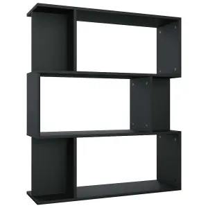 Berkfield Book Cabinet/Room Divider Black 80x24x96 cm Engineered Wood