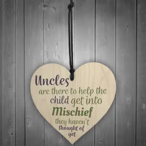 Red Ocean Uncles Mischief Novelty Hanging Best Funny Uncle Gift Sign Christmas Birthday