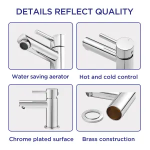 BATHWEST Cloakroom Mono Sink Basin Mixer Tap Bathroom Taps Chrome Faucet