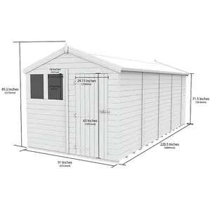 DIY Sheds 8x19 Apex Shed - Double Door With Windows