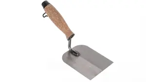 Toolty Margin Plastering Trowel with Wooden Handle 100mm Grinded Carbon Steel for Brickwork and Plastering Rendering DIY