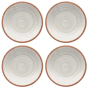 Purely Home Rustic Swirl Ivory Melamine Side Plates - Set of 4