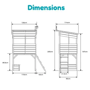 TP Toys 7x8 ft Tree top Timber Tower slide playhouse - Assembly required