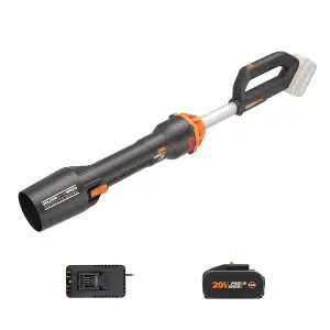 WORX Nitro 20V Cordless Leaf Blower, 1pc 4.0AH Battery, Charger Included, 2-Speed Control, Brushless Motor 2.0, WG543E