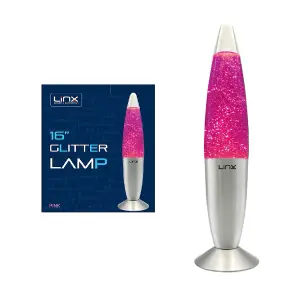 16inch Wax Lava Lamp Mood Motion Relaxation Lighting Bedroom & Living Room Decor - Glitter Pink