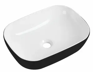 KEENWARE CURVED RECTANGLE BLACK & WHITE VANITY COUNTERTOP BASIN