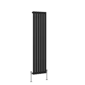 Right Radiators 1600x408 mm Vertical Single Flat Panel Designer Radiator Black