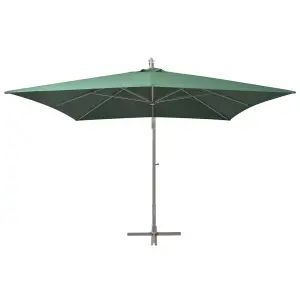 Berkfield Hanging Parasol 300x300 cm Green Aluminium Pole