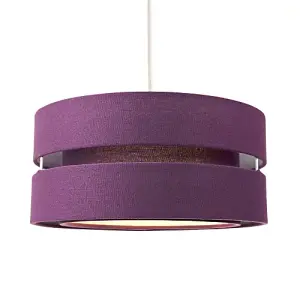 Contemporary Quality Purple Linen Fabric Triple Tier Ceiling Pendant Light Shade