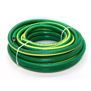 Garden Hose Pipe, 15 m / 49 ft Long, Premium Non-Kinking Reinforced 6 Layer Non-Toxic 1/2" Watering Irrigation Hosepipe (Green)