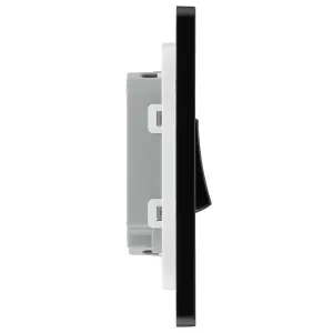 BG Evolve 20A Double Wall Light Switch, 2 Way, Screwless, Black Chrome