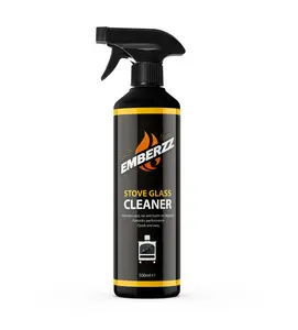 Emberzz - Stove Glass Cleaner - Dissolves Soot, Grease and Tar - For Wood, Log Burner - 500ml