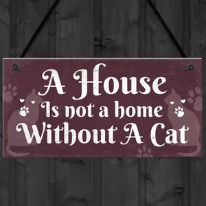 Red Ocean Funny Cat Quote Signs For Home Hanging Plaque Shabby Chic Cat House Friendship Gift