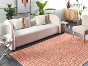 Cotton Area Rug 140 x 200 cm Orange MUGLA