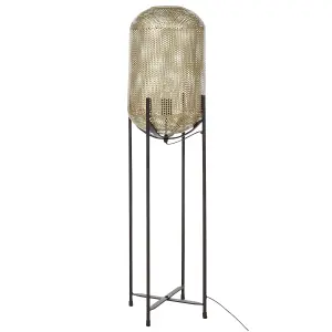 Metal Floor Lamp Brass and Black KAMINI